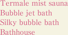 Termale mist sauna Bubble jet bath Silky bubble bath Bathhouse